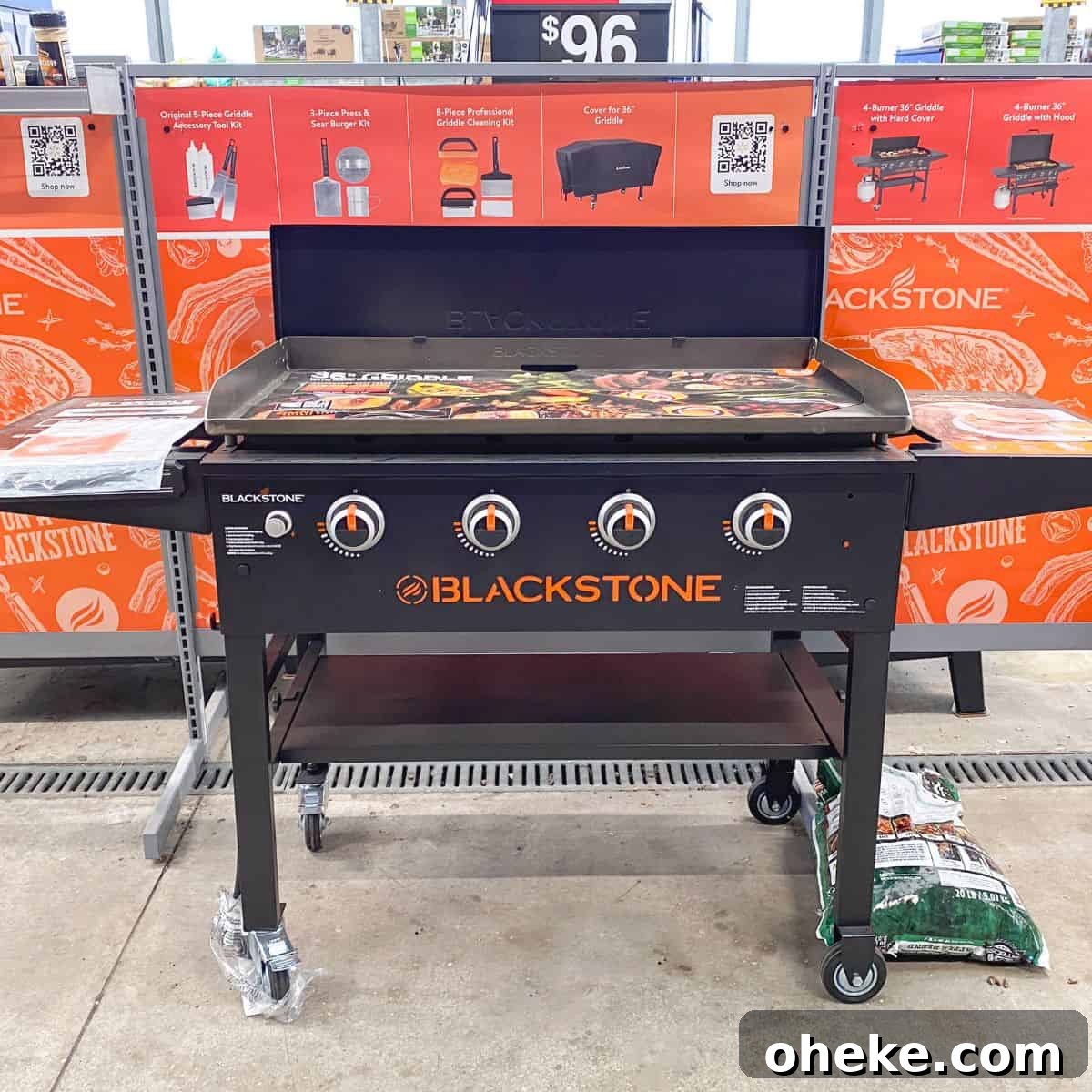 A large Blackstone grill on display in the store