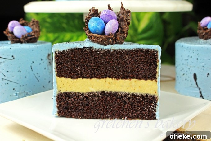 Chocolate Peanut Butter Speckle Cakes for Easter