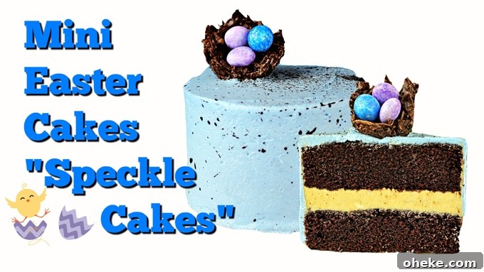 Chocolate Peanut Butter Speckle Cakes for Easter