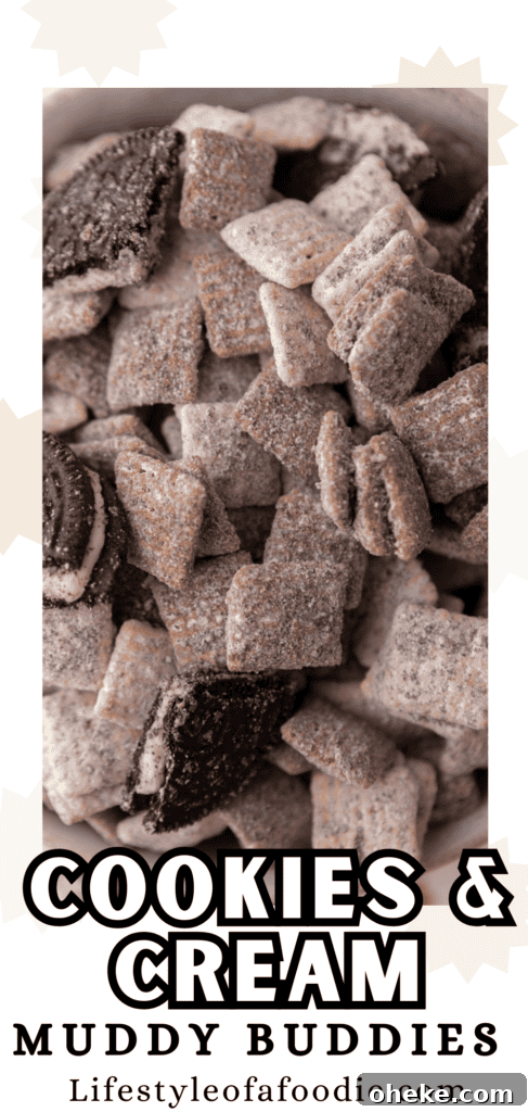 Cookies and Cream muddy buddies recipe