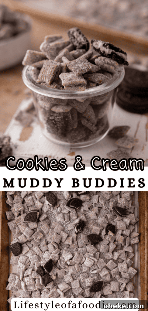 Cookies and Cream muddy buddies recipe